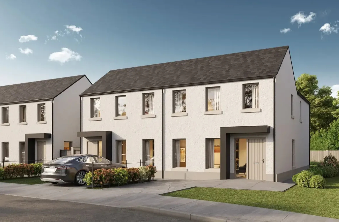 Modern A-rated new build home at Ri Na Mona, Coill Dubh with concrete construction and contemporary design. Powderly Solicitors are the number one choice for new build conveyancing solicitors