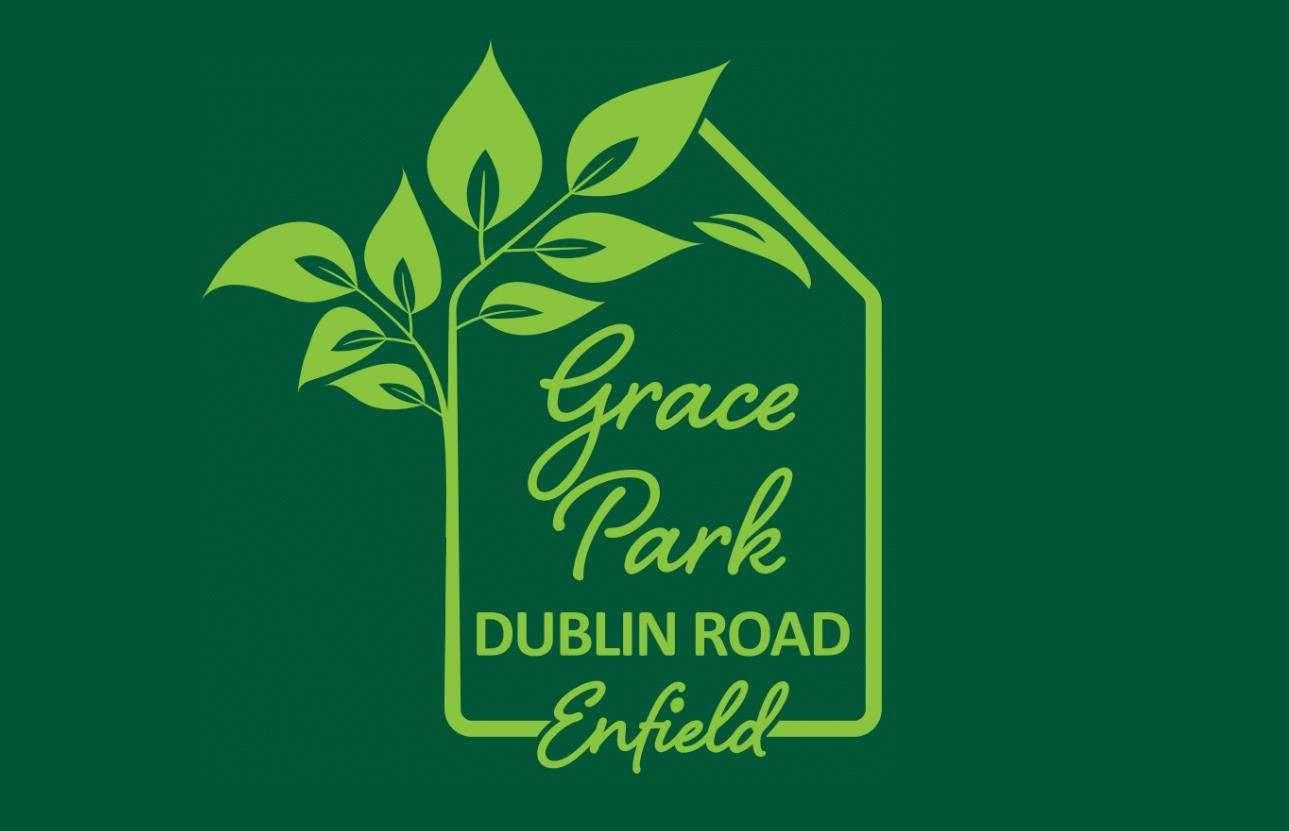 Grace Park development logo in Enfield, Co. Meath, a new build housing scheme on Dublin Road.